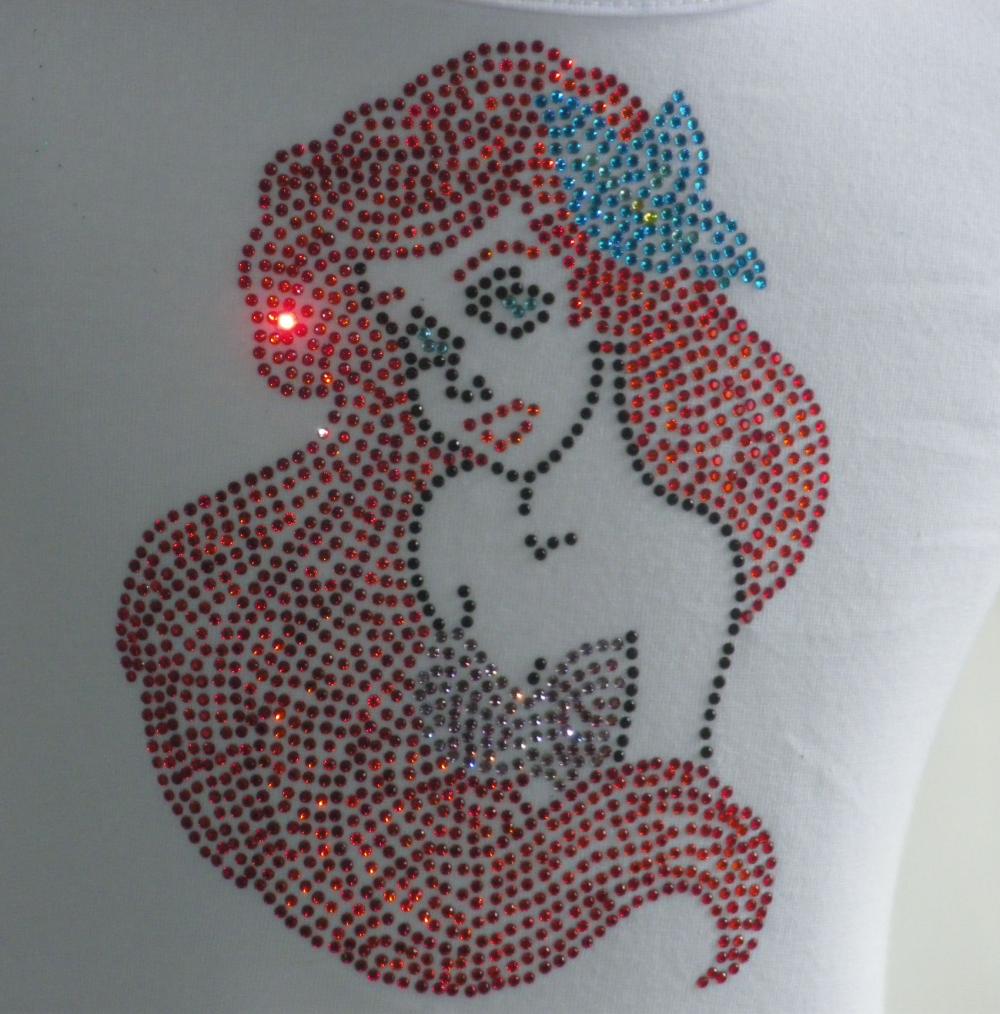 5.5" Ariel Little Mermaid iron on rhinestone transfer for Disney t-shirt costume