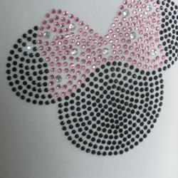 6.5" Pink Minnie Mouse rhinestone iron on transfer